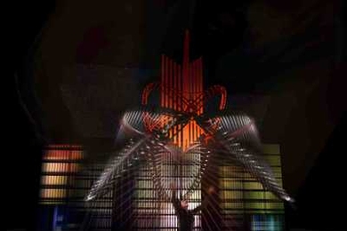 <em>Death and the Powers</em> introduces new performance techniques and an animated set, including a musical chandelier with dozens of Teflon strings that can be played by the performers.