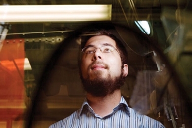 In his MIT lab, Ed Boyden studies how photosensitive proteins can be used to affect the workings of the brain. 