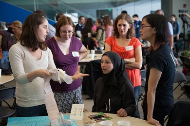 Five women in discussion