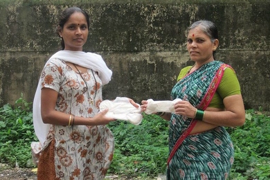 Saathi, a company based in Ahmedabad, India, has developed a small-scale manufacturing process to produce affordable sanitary pads from waste banana tree fiber. 