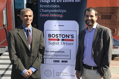Cambridge Mobile Telematics co-founders Hari Balakrishnan (left) and Samuel Madden (right). 