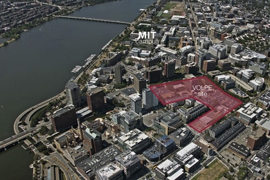 The Volpe Center site sits in close proximity to MIT’s campus.  
