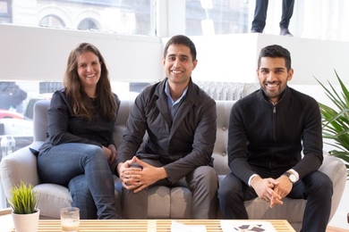 (Left to right): Kit Hickey, chief retail officer; Aman Advani, CEO; and Gihan Amarasiriwardena, chief design officer. 
