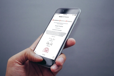 Using MIT's new digital diploma system, employers and schools can quickly verify that a graduate's degree is legitimate by using a link or uploading the student’s file. The verification process confirms that the information on the student’s record matches a receipt stored on the blockchain.