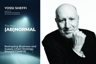 Cover of "The New (Ab)Normal" and a headshot of MIT Professor Yossi Sheffi