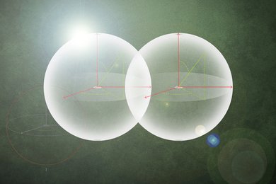 Two coupled qubits with a bright light shining on them