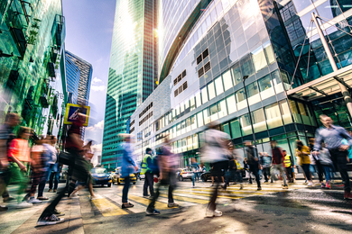 People walking in a city