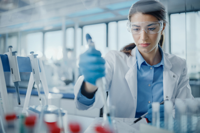 A lab worker