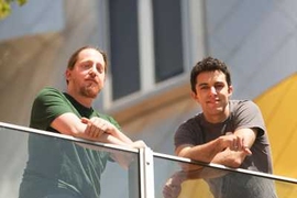 Cameron Freer, left, an instructor in pure mathematics; and Daniel Roy, right, a PhD student in the Department of Electrical Engineering and Computer Science.