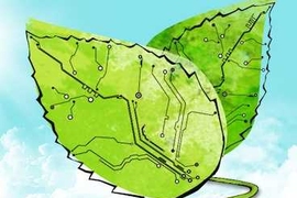 leaf with electronic circuitry 
