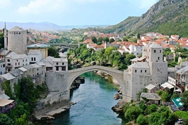 The Old Bridge in Mostar, Bosnia-Herzegovina.