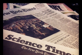 Several newspapers, including "Science Times" and "The New York Times"