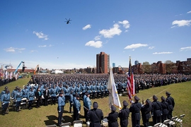 Members of the MIT community joined law enforcement officers from the United States and Canada Wednesday to pay tribute to MIT Police Officer Sean Collier at MIT's Briggs Field. 