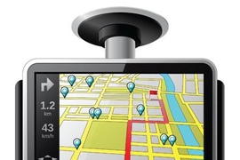Roads on a GPS map