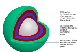 Schematic drawing of a new nanoparticle developed at MIT.