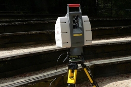 An example of a conventional lidar scanner that gauges depth by emitting laser light and measuring the time it takes for photons to rebound. MIT researchers developed a lidar-like system that can gauge depth by measuring only a single reflected photon.
