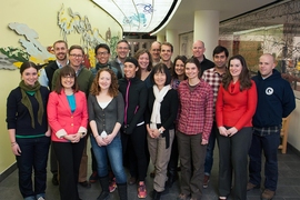 MIT Strong had its first team meeting at the beginning of February. Runners who were able to attend included: (front, left to right) Maddie Hickman, Stephanie Kloos, Jen Gagner, Julie Pryor, volunteer coach Jane Wojcik, Sally Miller, Samantha Carney, John Cunniffe; (back, left to right) Tim Mertz, Tom Gearty, Stephen Shum, Jon Runstadler, Rachel DeLucas, Brian Mulcahey, Joseph Azzarelli, Sarah Lew...