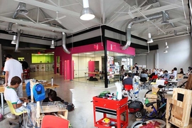 At NuVu Studio, local high school students get out of the classroom to design robots, websites, board games, medical devices, and clothing, among other things.