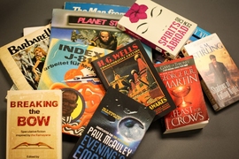 An assortment of books from the MITSFS Library.
