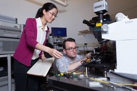 Translational Postdoctoral Fellows Xiaoting Jia and Michael Georgas are learning how to translate their research in RLE into private enterprises. Jia is working on fiber-based neural interface devices; Georgas is exploring integrated photonics.