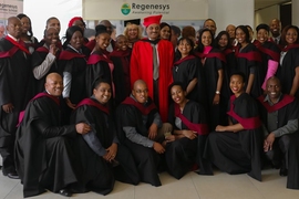 MIT Professional Education's Bhaskar Pant with South African graduates