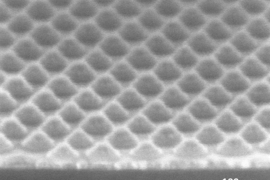 Magnetic tunnel junctions hidden under cones of tungsten