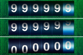 Integer overflows occur when a computer tries to store too large a number in the memory space reserved for it. The leading digits are discarded — much as they are when a car odometer turns over.

