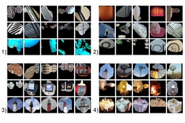 The first layers (1 and 2) of a neural network trained to classify scenes seem to be tuned to geometric patterns of increasing complexity, but the higher layers (3 and 4) appear to be picking out particular classes of objects.