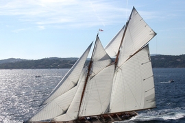 A replica of Herreshoff’s steel schooner yacht Elena, originally built in 1896.