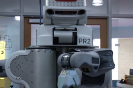 CSAIL researchers converted their lab into a miniature “bar” that included a PR2 robot “bartender” and two four-wheeled Turtlebot "waiters."