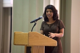 Rinku Sen, president and executive director of Race Forward: The Center for Racial Justice Innovation, speaks at “Whose Lives Matter?: A Community Conversation with Rinku Sen about the Black Lives Matter Movement and Beyond."