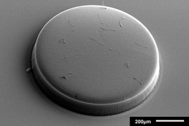 A patterned and cylindrical structure made up of carbon nanotubes.