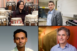 2016 MacVicar Faculty Fellows: (clockwise from top left) Patty Tang, Jeffrey Grossman, Michael Sipser, and Srinivas Devadas