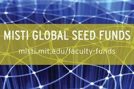 "MISTI Global Seed Funds" and url atop circle design background