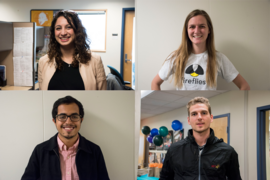 Clockwise from top left: Shreya Dave, Carolena Ruprecht, Michael Birk, and Mohammed Alsobay