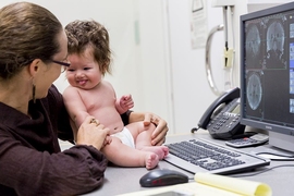 Neuroscientists at MIT have adapted their MRI scanner to make it easier to scan infants’ brains as the babies watch movies featuring different types of visual input.
