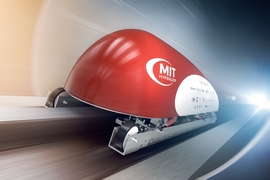 Artist's rendering of the MIT Hyperloop pod