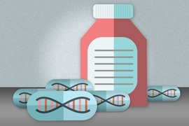 MIT engineers have devised a new way to analyze biologics as they are being produced. After proteins enter a nanofilter array device, they are directed to one side of the wall. This narrow line of proteins then encounters a series of slanted filters with tiny pores, designed so that smaller proteins will fit through them easily, while larger proteins will move along the diagonal for some distance ...