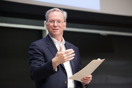Eric Schmidt, former Google CEO and current chair of Google's parent company, Alphabet, touched on many issues during his visit to MIT, including self-driving cars, the state of computer science research, and artificial intelligence in health care.