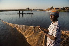 Fisherman in Mongu Harbor, Zambia 