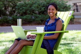 A new project introducing Adirondack chairs to Eastman Court aims to encourage more social gathering outdoors. 