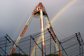 The Millstone Hill radar facility at MIT Haystack Observatory in Westford, Massachusetts