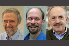 Left to right: Graham Walker, Michael Yaffe and Robert Weinberg.
