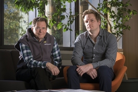 David Geltner (left), a professor of real estate finance, and postdoc Alexander van de Minne are helping translate masses of data into predictive tools for investors.