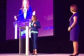 Katie Date from MIT Center for Transportation and Logistics announces the AWE Scholarship for women.
