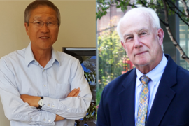Professor Jae Lim (left) worked with Jack Turner extensively on the development of HDTV technology and named this new award to recognize the contributions of Turner and the MIT Technology Licensing Office to the development of MIT intellectual property.