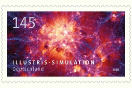 On Dec. 18, Deutsche Post issued a stamp to honor the research of the Illustris collaboration, a supercomputer simulation of galaxy formation, led at MIT by Mark Vogelsberger, an associate professor of physics in the Kavli Institute for Astrophysics and Space Research. 
