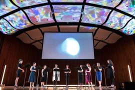 The Lorelei Ensemble performs in "Songs from Extrasolar Spaces: Music Inspired by TESS" on July 30 in MIT's Kresge Auditorium.