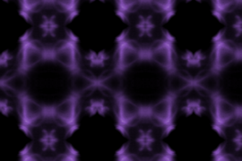 This illustration shows the characteristic “sheriff star”-type pattern of the Fermi surface, or distribution of electron energy and momentum, for the kagome metal FeSn, a 1-to-1 ratio compound of iron and tin.
