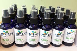 EHS’ "Everyday Hand Sanitizer," produced using an FDA-approved method, is packaged in 4-ounce individual spray bottles.
